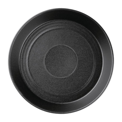 Olympia Cavolo Textured Black Flat Round Bowl - 220mm (4 Pack) • PAS-FD907