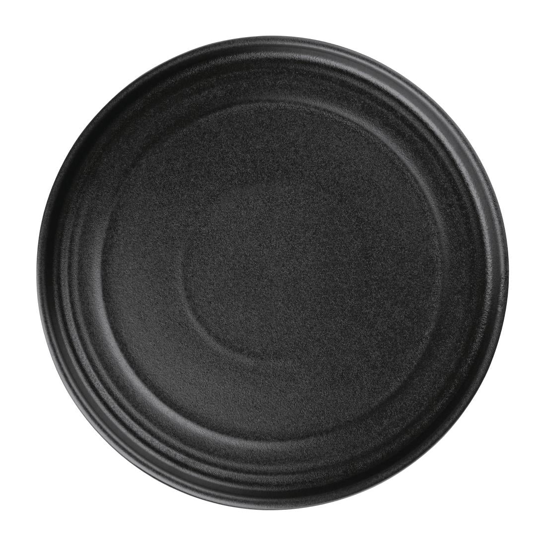Olympia Cavolo Textured Black Flat Round Plate - 220mm 8 2/3" (6 Pack) • PAS-FD909