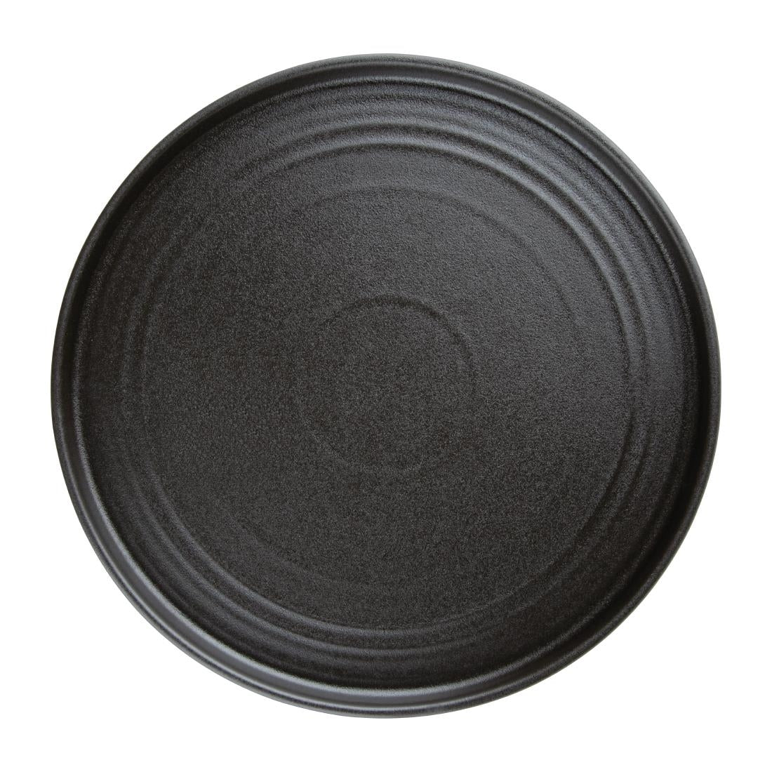 Olympia Cavolo Textured Black Flat Round Plate - 270mm 10 2/3" (4 Pack) • PAS-FD910