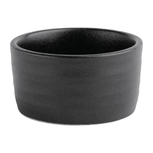 Olympia Cavolo Textured Black Dipping Dish - 67mm 2 2/3" (12 Pack) (67(Ø)mm / 2 1/2" | 12 Pack) • PAS-FD911