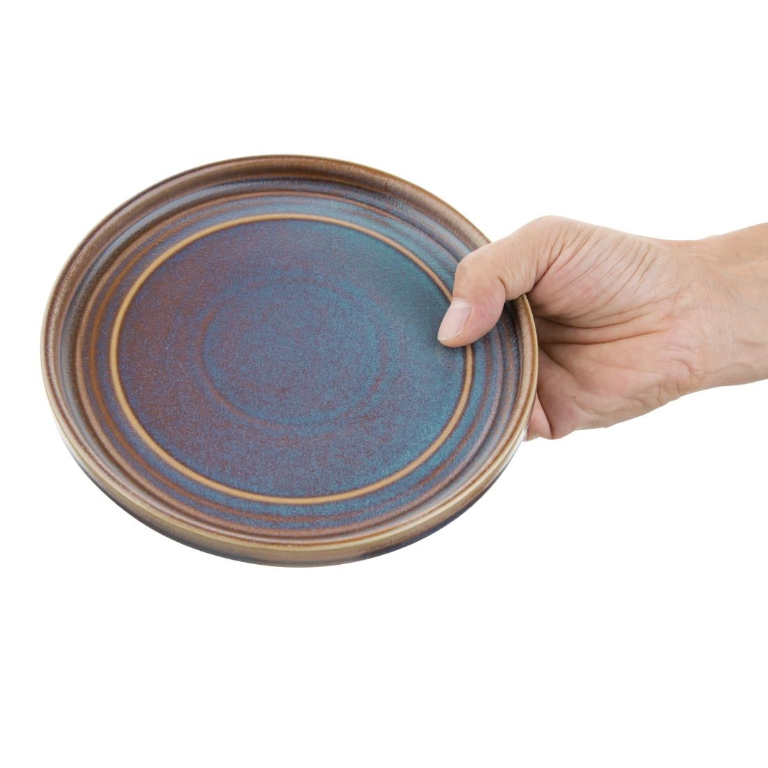 Olympia Cavolo Iridescent Flat Round Plate - 180mm 7" (6 Pack) • PAS-FD914