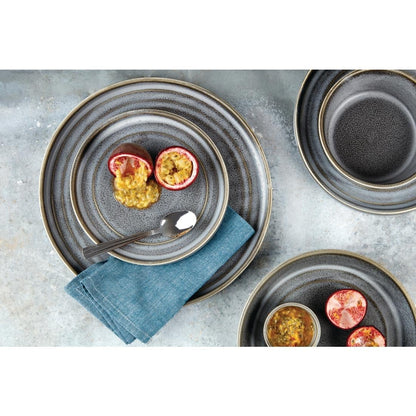Olympia Cavolo Charcoal Dusk Flat Round Plate - 220mm 8 2/3" (6 Pack) • PAS-FD921