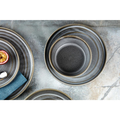 Olympia Cavolo Charcoal Dusk Flat Round Plate - 220mm 8 2/3" (6 Pack) • PAS-FD921