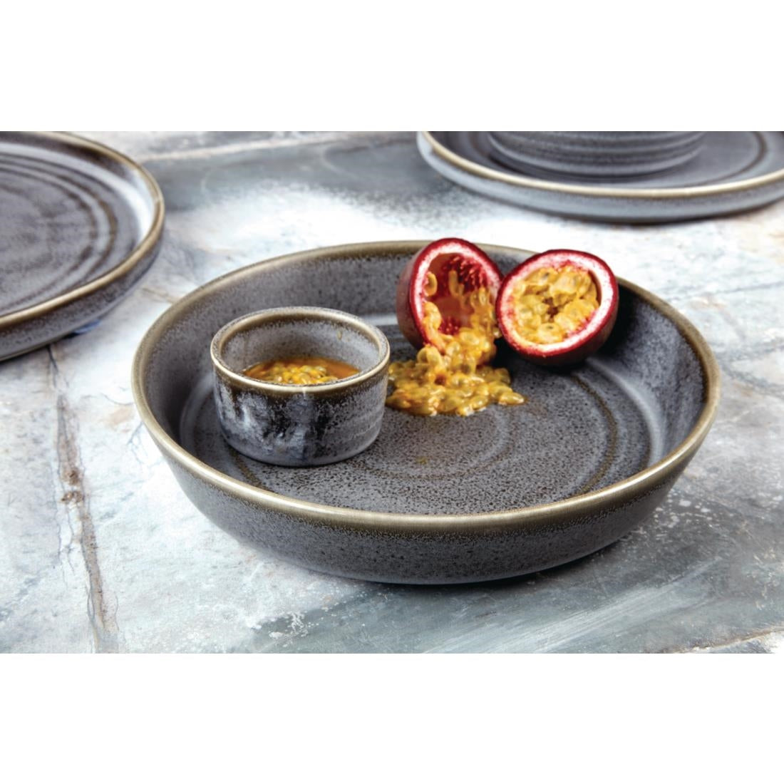 Olympia Cavolo Charcoal Dusk Flat Round Bowl - 220mm (4 Pack) • PAS-FD919