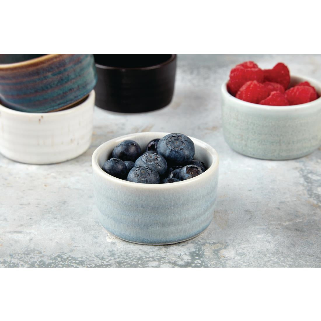Olympia Cavolo Ice Blue Dipping Dish - 67mm 2 2/3" (12 Pack) • PAS-FD925