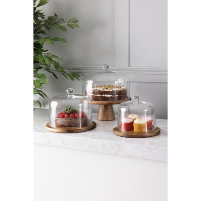 Olympia Glass Cake Stand Dome 285mm • PAS-CS014