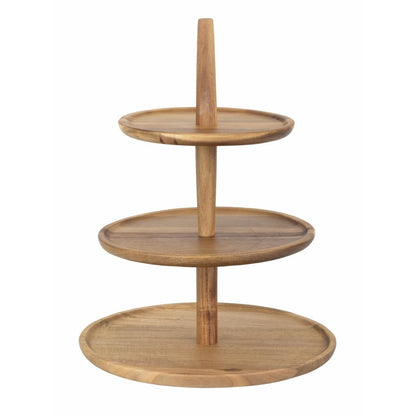 Olympia Acacia 3-Tier Stand 305(Ø)x395(H)mm • PAS-FE152