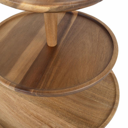 Olympia Acacia 3-Tier Stand 305(Ø)x395(H)mm • PAS-FE152