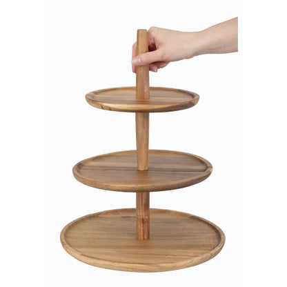 Olympia Acacia 3-Tier Stand 305(Ø)x395(H)mm • PAS-FE152