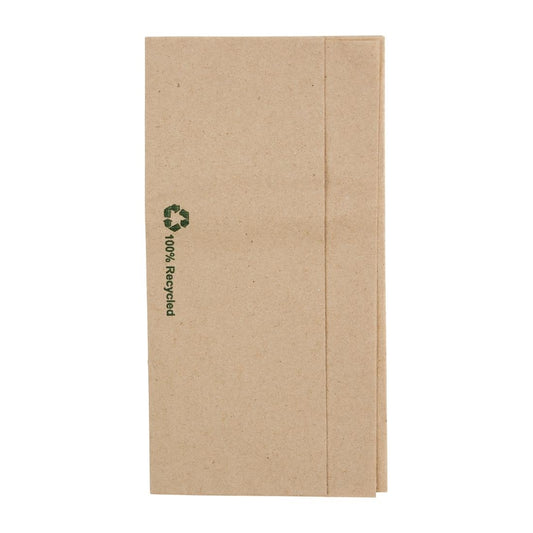 Fiesta Recyclable Recycled Lunch Napkin Kraft 320x300mm 1ply Dispenser Fold (Pack of 6000) • PAS-FE211