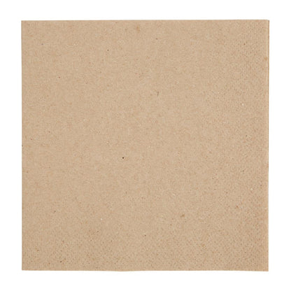 Fiesta Recyclable Recycled Cocktail Napkin Kraft 240x240mm 2ply 1/4 Fold (Pack of 4000) • PAS-FE217