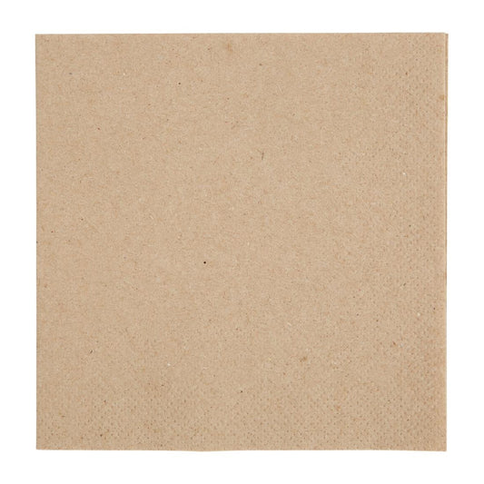 Fiesta Recyclable Recycled Cocktail Napkin Kraft 240x240mm 2ply 1/4 Fold (Pack of 4000) • PAS-FE217