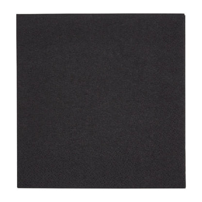 Fiesta Recyclable Cocktail Napkin Black 240x240mm 2ply 1/4 Fold (Pack of 4000) • PAS-FE218