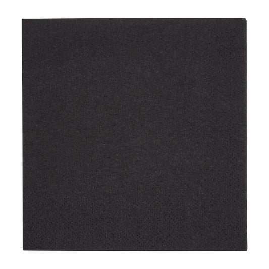 Fiesta Recyclable Cocktail Napkin Black 240x240mm 2ply 1/4 Fold (Pack of 4000) • PAS-FE218