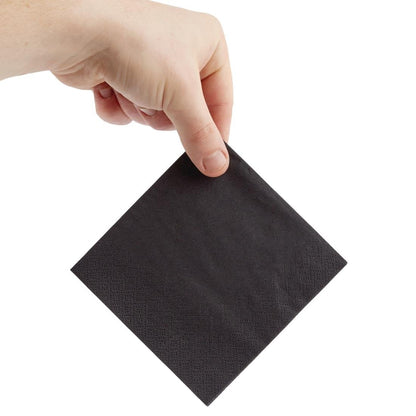 Fiesta Recyclable Cocktail Napkin Black 240x240mm 2ply 1/4 Fold (Pack of 4000) • PAS-FE218