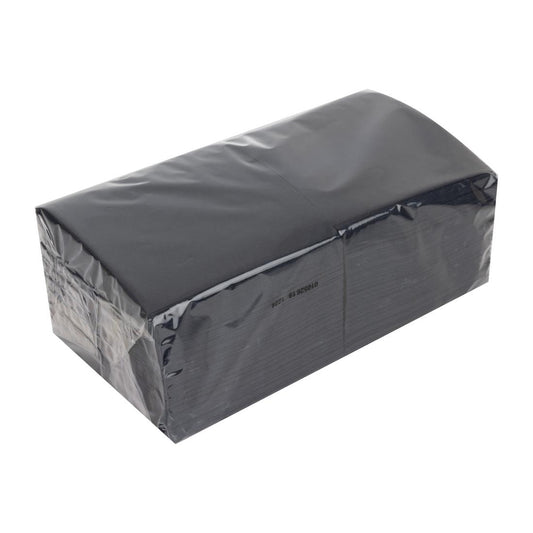 Fiesta Recyclable Cocktail Napkin Black 240x240mm 2ply 1/4 Fold (4000 Pack) (2 ply | 4 fold | Pack of 4000) • PAS-FE218