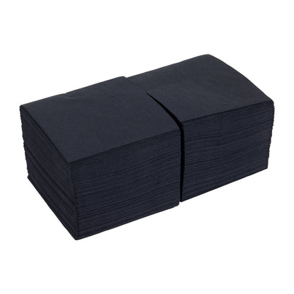 Fiesta Recyclable Cocktail Napkin Black 240x240mm 2ply 1/4 Fold (4000 Pack) (2 ply | 4 fold | Pack of 4000) • PAS-FE218