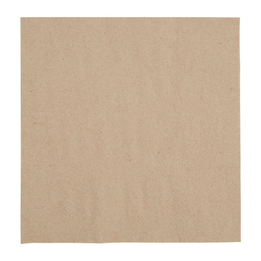 Fiesta Recyclable Recycled Lunch Napkin Kraft 330x330mm 2ply 1/4 Fold (Pack of 2000) • PAS-FE226