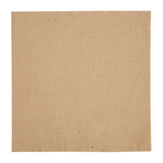 Fiesta Recyclable Recycled Dinner Napkin Kraft 400x400mm 2ply 1/4 Fold (Pack of 2000) • PAS-FE242