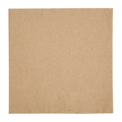 Fiesta Recyclable Recycled Dinner Napkin Kraft 400x400mm 2ply 1/4 Fold (2000 Pack) (Pack of 2000) • PAS-FE242