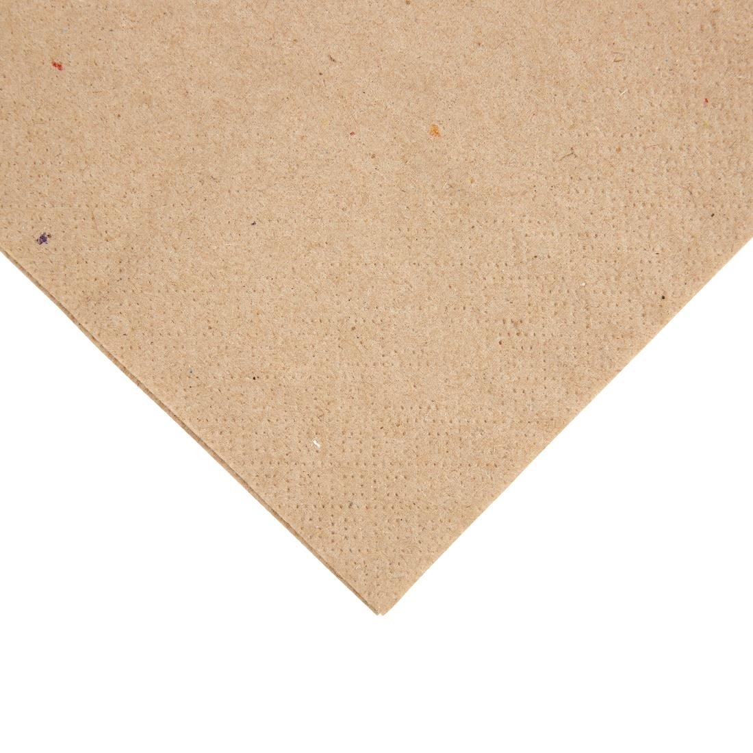 Fiesta Recyclable Recycled Dinner Napkin Kraft 400x400mm 2ply 1/4 Fold (Pack of 2000) • PAS-FE242