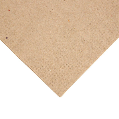 Fiesta Recyclable Recycled Dinner Napkin Kraft 400x400mm 2ply 1/4 Fold (Pack of 2000) • PAS-FE242