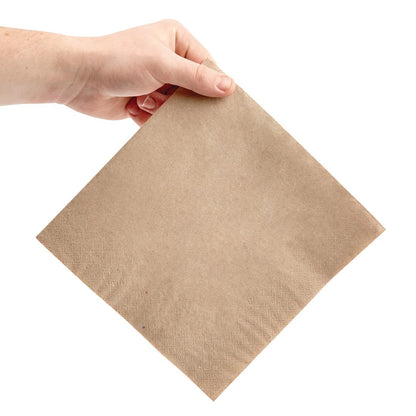 Fiesta Recyclable Recycled Dinner Napkin Kraft 400x400mm 2ply 1/4 Fold (Pack of 2000) • PAS-FE242