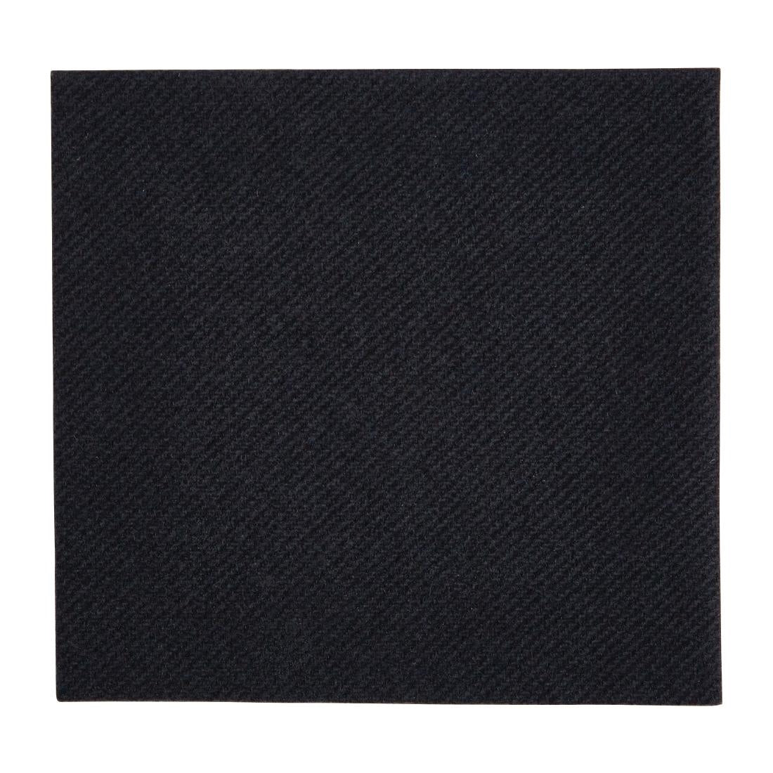 Fiesta Recyclable Premium Tablin Cocktail Napkin Black 24x24cm Airlaid 1/4 Fold (Pk 2400) • PAS-FE263