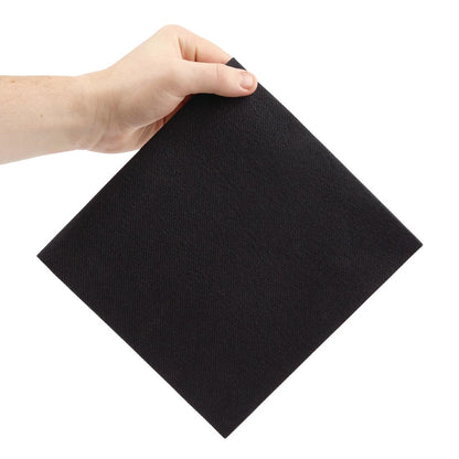 Fiesta Recyclable Premium Tablin Dinner Napkin Black 40x40cm Airlaid 1/4 Fold (Pack of 500) • PAS-FE270