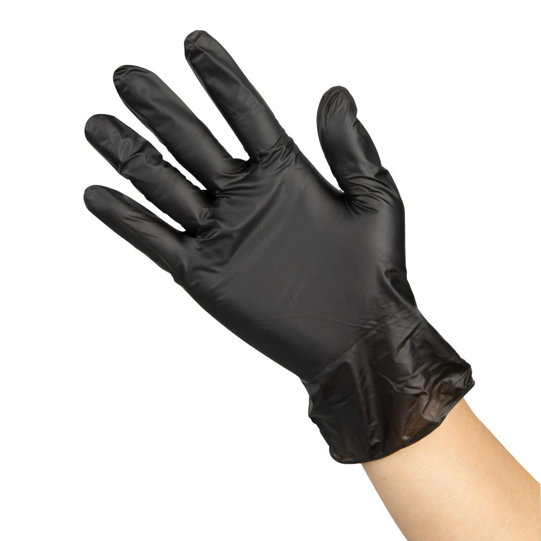 Hygiplas Vinyl Black Powder Free Glove S - pack 100 • PAS-FJ748-S