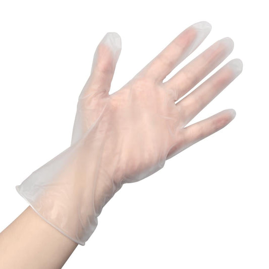 Vogue Powder Free Clear Vinyl Food Prep Gloves S (100 Pack) (Size: S (Pack of 100)) • PAS-FJ876-S