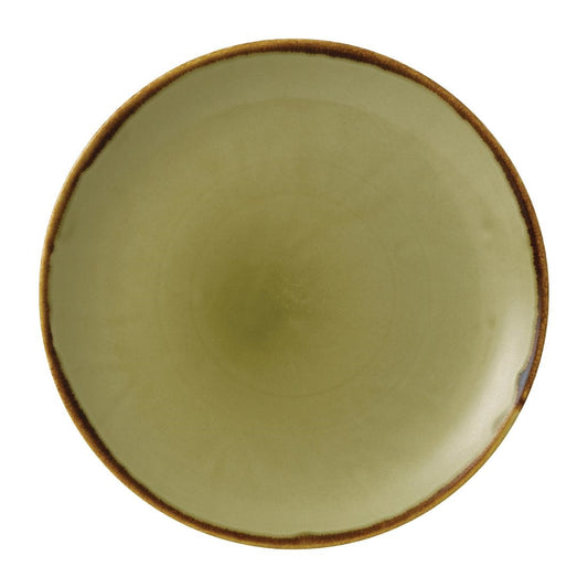 Dudson Harvest Round Coupe Plates Green 217mm (12 Pack) • PAS-FK166