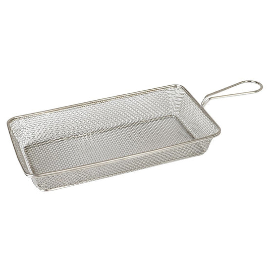 Moda Brooklyn Deep Rectangular Food Baskets Stainless Steel 260mm (6 Pack) • PAS-FK213