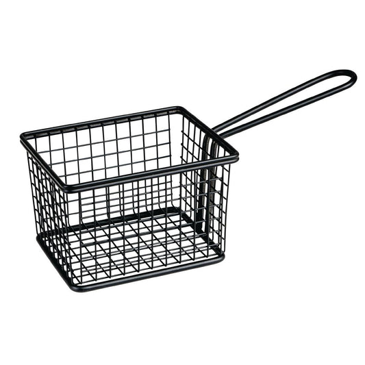 Moda Brooklyn Rectangular Food Basket Black 120mm • PAS-FK215