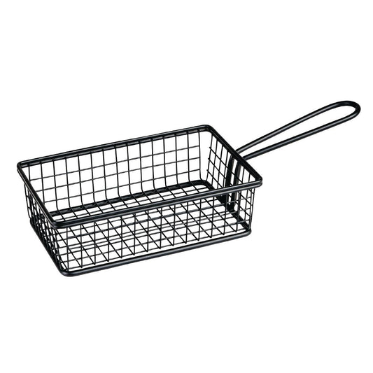 Moda Soho Rectangular Food Basket Black 160mm • PAS-FK217
