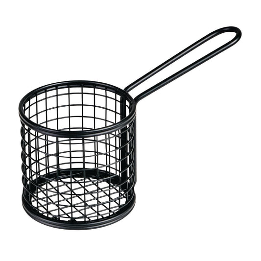Moda Brooklyn Round Food Basket Black 84mm • PAS-FK218