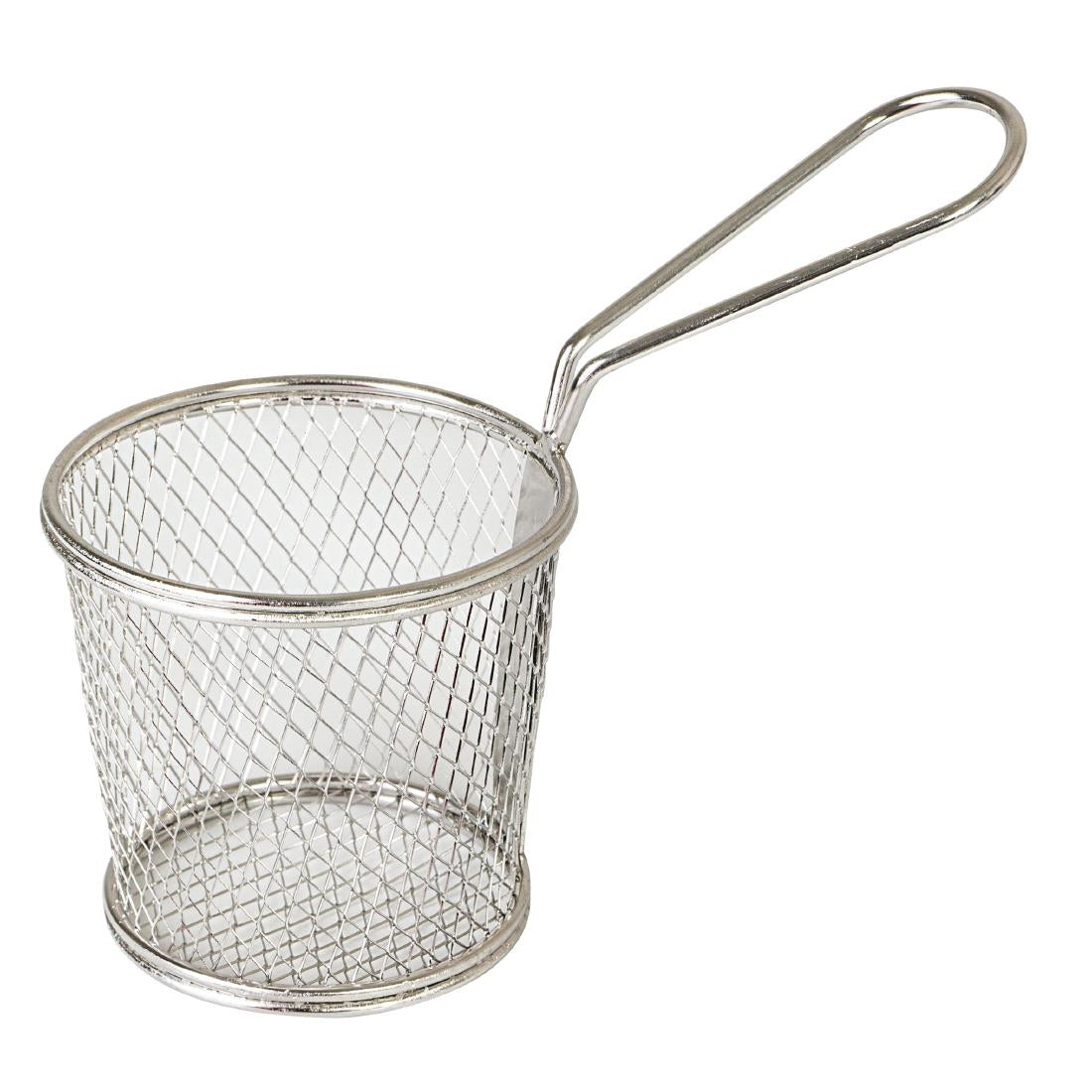 Moda Brooklyn Round Food Baskets Stainless Steel 80mm (6 Pack) • PAS-FK222