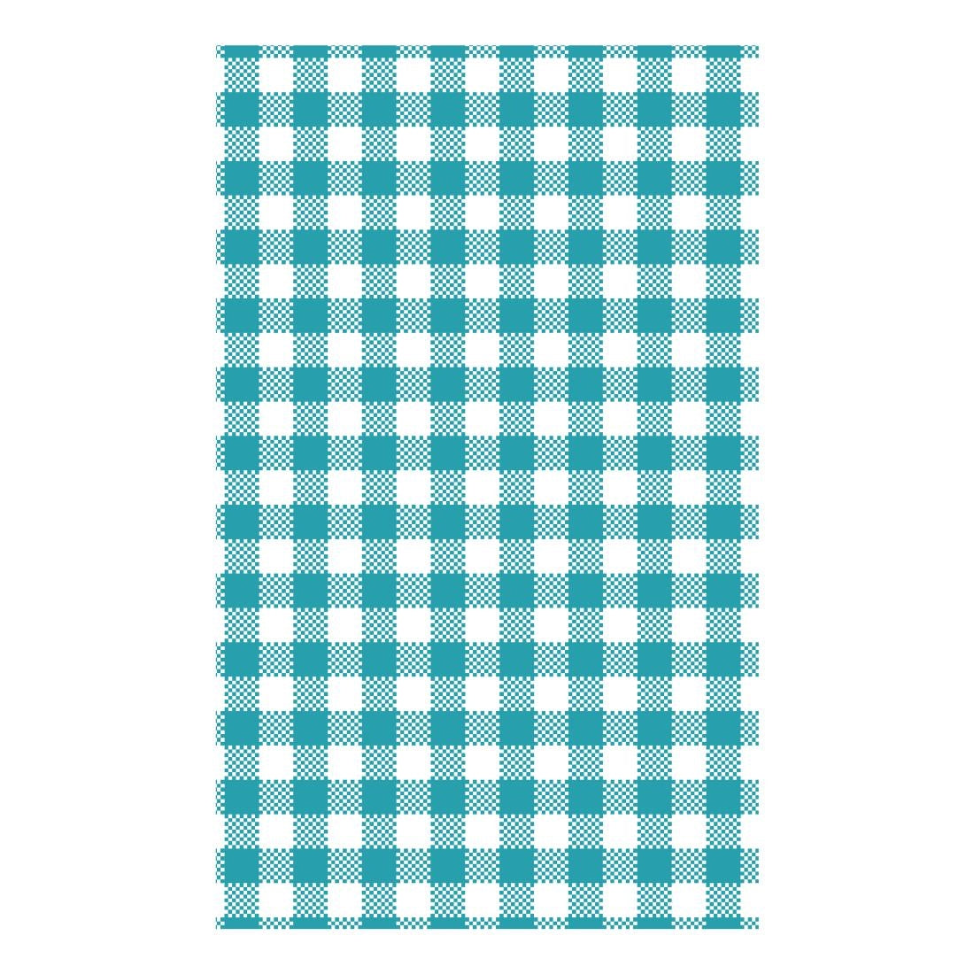 Greaseproof Paper Gingham Teal 310mm (Size: 310(L) x 190(W)mm | 200 sheets per pack) • PAS-FK281