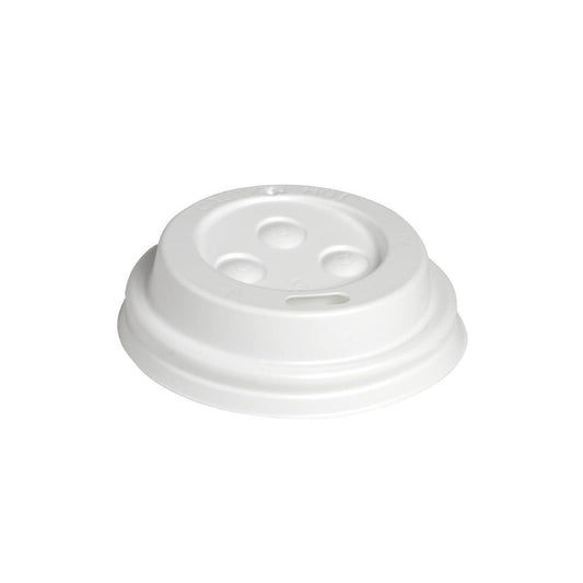 BioPak PS Plastic Lids for BioPak BioCups 63mm White (Pack of 1000) • PAS-FK389