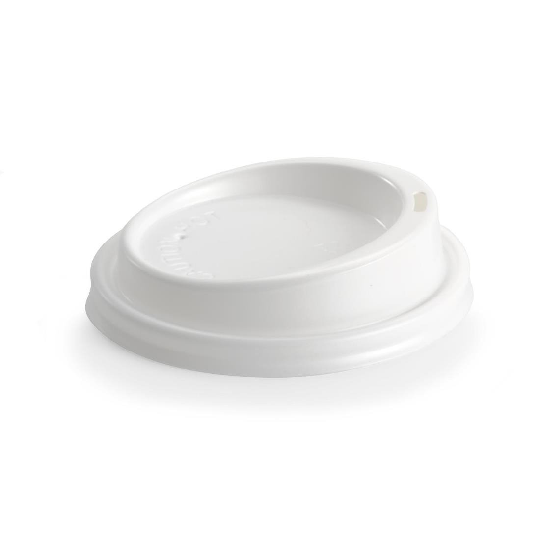 BioPak PS Plastic Lids for BioPak BioCups 90mm White (Pack of 1000) • PAS-FK393