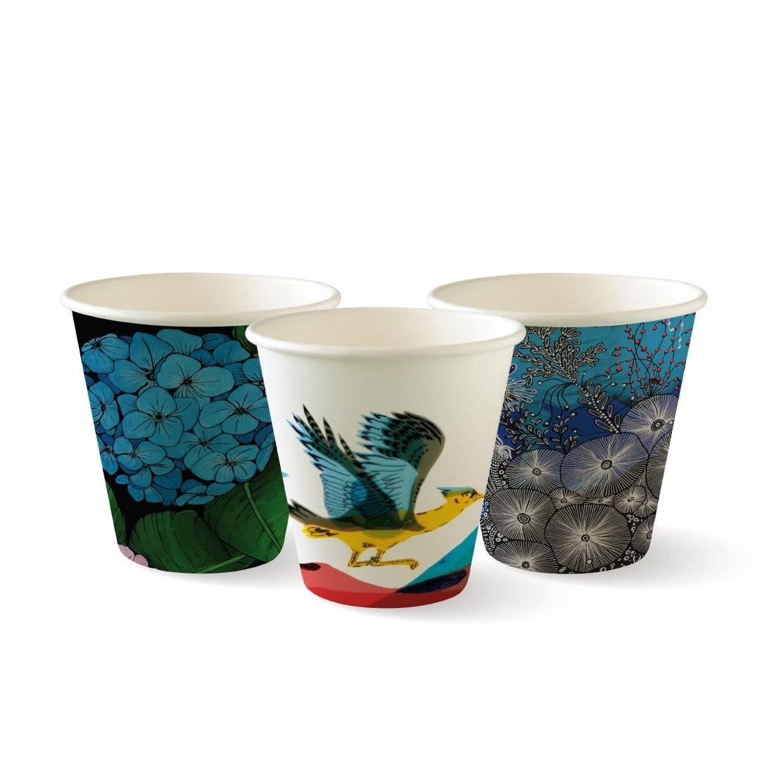 BioPak Art Series Hot BioCups Single Wall 280ml / 8oz (1000 Pack) • PAS-FK397