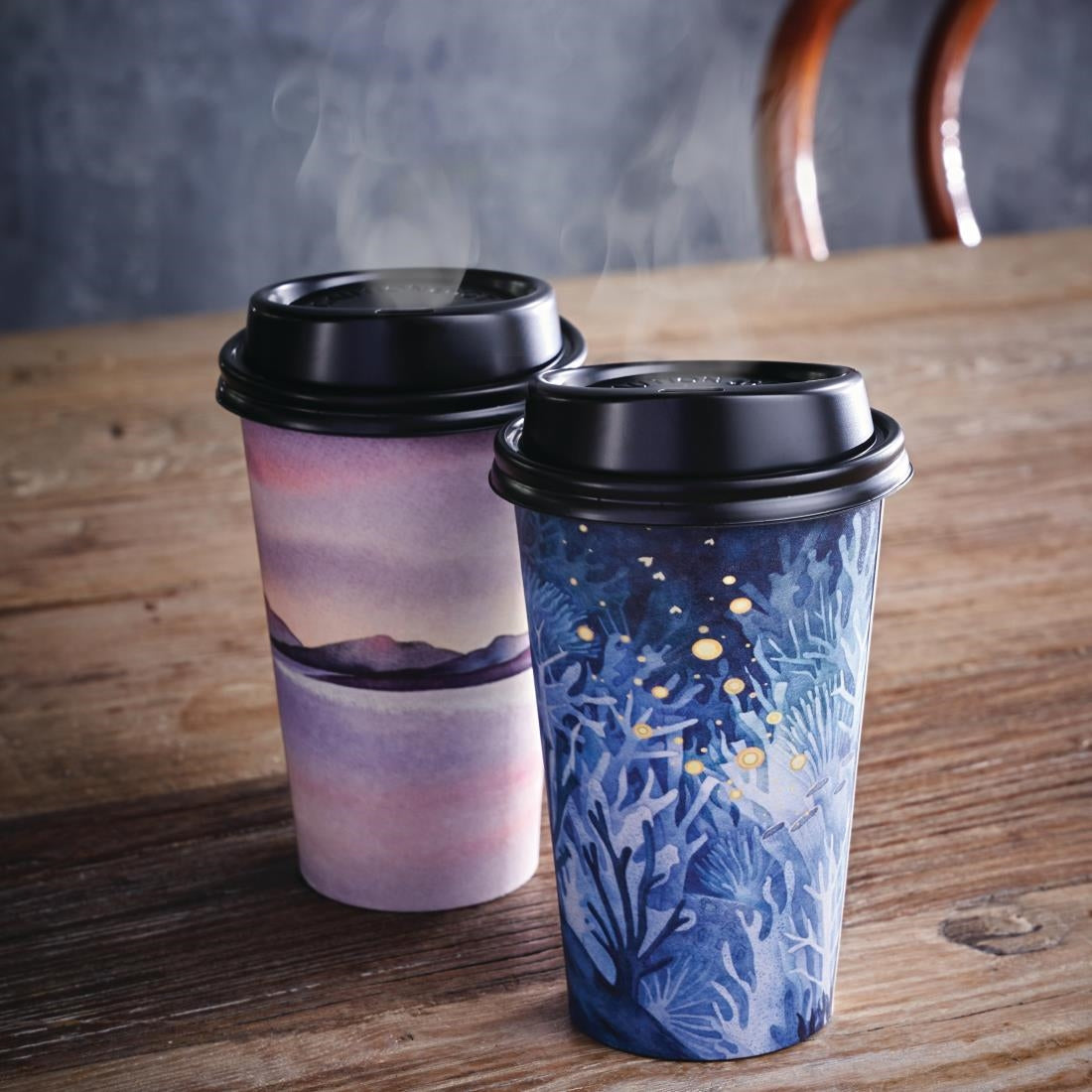 BioPak Art Series Hot BioCups Single Wall 350ml / 12oz (1000 Pack) • PAS-FK398