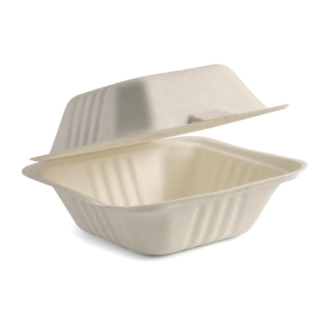 BioPak BioCane Clamshell Container White - 152x 152x 81mm (Box of 500) • PAS-DU634