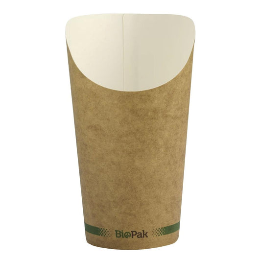 BioPak Kraft Takeaway Chip Cups Medium (Pack of 1000) • PAS-FK545