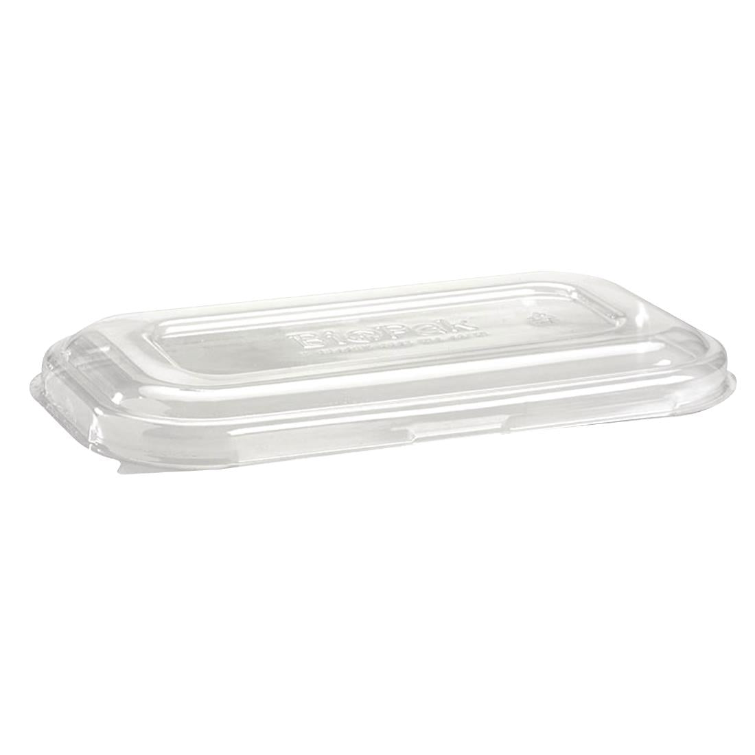 BioPak rPET Lids for BioPak BioCane 750 & 1000ml Trays Clear (500 Pack) • PAS-FK550