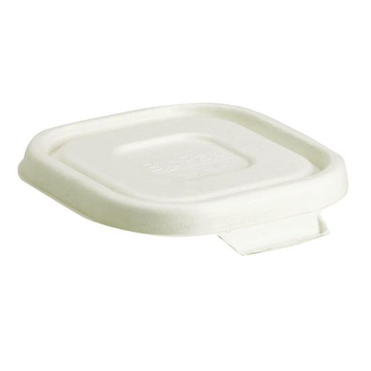 BioPak BioCane White Takeaway Lids to Suit 480 & 630ml Base (Box 600) • PAS-DU658