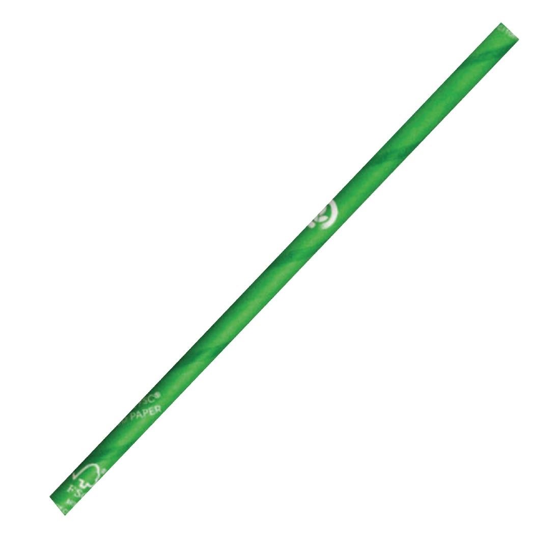 BioPak Compostable Cocktail Paper Straws Green (Pack of 2500) • PAS-FK565