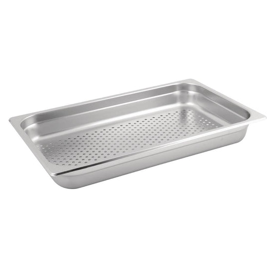 Trenton Stainless Steel 1/1 Perforated Anti Jam Gastronorm Tray 100mm • PAS-FK616