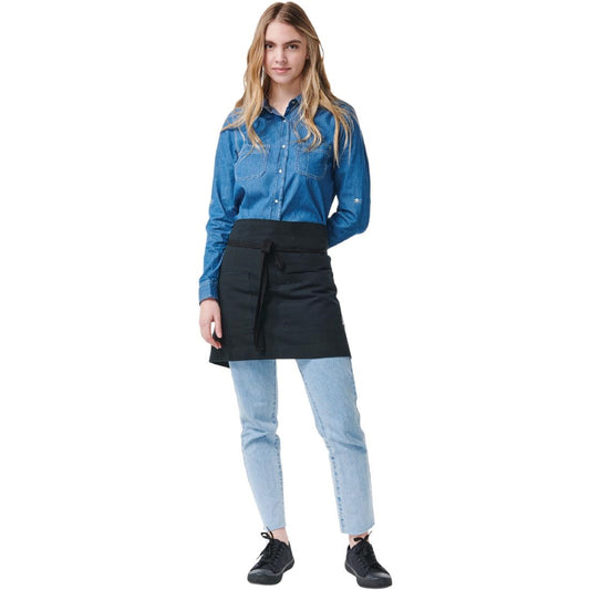 Urbanbar Archie Cotton Canvas Waist Apron Black • PAS-FK669