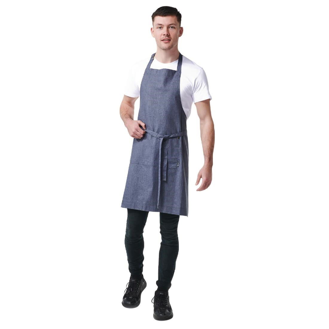 Urbanbar Clementine Linen Bib Apron Chambray • PAS-FK676